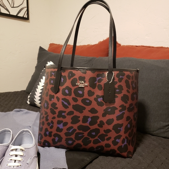 Coach Handbags - Limited Addition NWT Coach Leopard City Tote